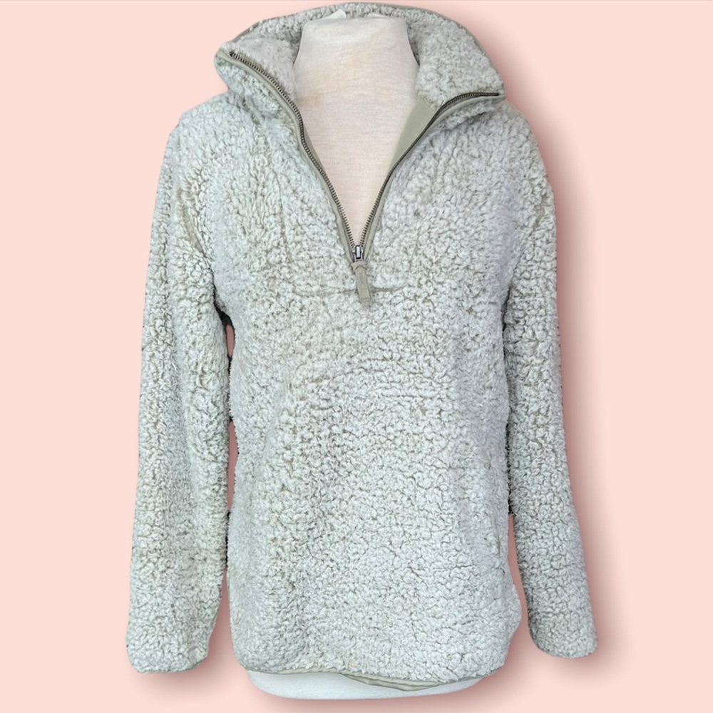 Thread & Supply Frosted Sage Half Zip Sherpa Pullover